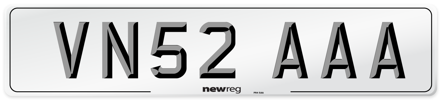 VN52 AAA Number Plate from New Reg